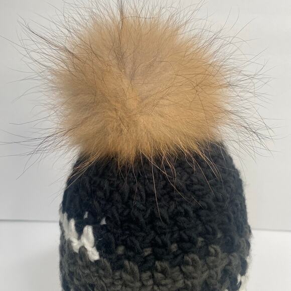 Bula Hat Crochet Knit Beanie Faux Fur Pom Pom Winter Ski Outdoor - Picture 7 of 14